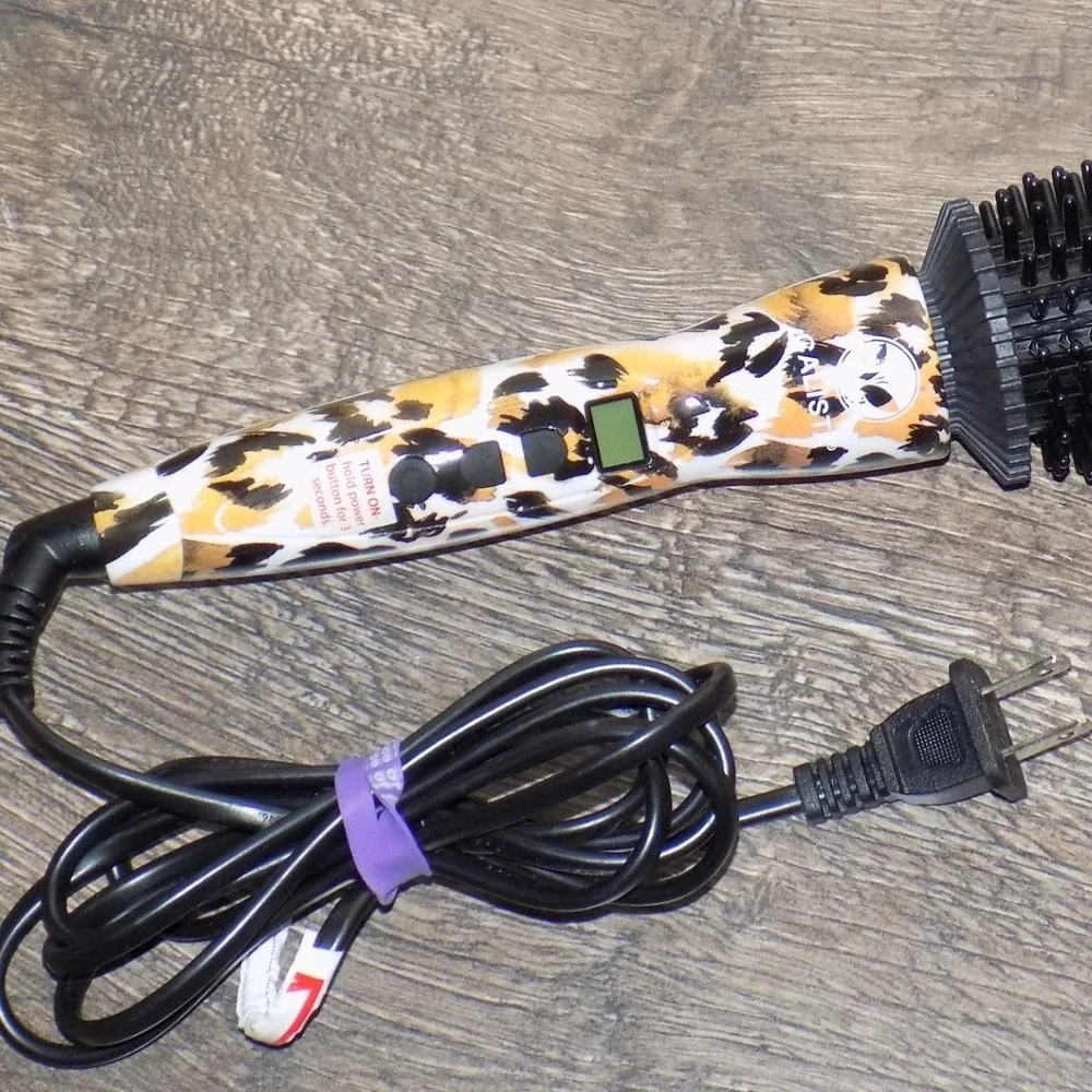 Calista Perfecter Heated Styling Brush Women OS Leopard Print Excellent Ionic